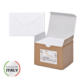 Scatola 100buste bianche f.to 4 75x112mm bristol sadoch