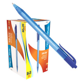 Special pack 80+20 penna sfera scatto inkjoy stick 100rt 1,0mm blu papermate