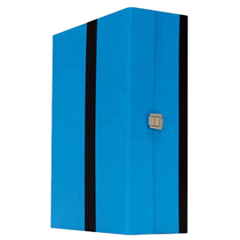 Scatola legno nero colore blu 38x27x12cm brefiocart
