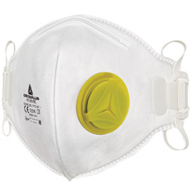 Scatola 10 mascherine filtranti ffp2 con valvola - pieghevole vert.