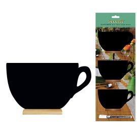 Set 3 mini lavagne segnaposto silhouette 'tazza' securit