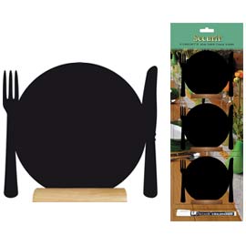 Set 3 mini lavagne segnaposto silhouette 'piatto' securit