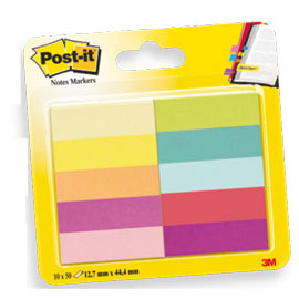 Segnapagina post-it 670-10ab-eu 500fg in 10colori index 12,7x44mm in carta