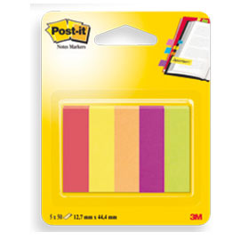 Segnapagina post-it 670-5ja-eu 250fg in 5colori index 12,7x44mm in carta