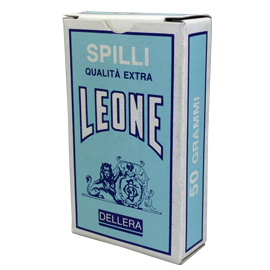 Scatola 50gr spilli n° 5 Ø0,80mm l30mm in ferro lucido leone