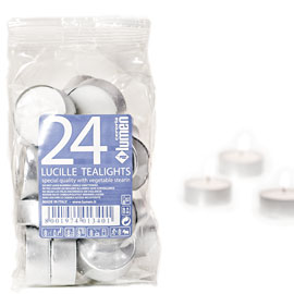 Sacchetto da 24 candele tealight bianco
