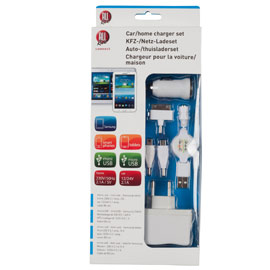 Set ricarica da casa e auto + micro/mini usb all ride connect