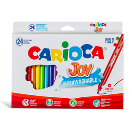 Scatola 24 pennarelli joy lavabili colori assortiti carioca