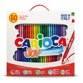 Scatola 60 pennarelli joy lavabili colori assortiti carioca