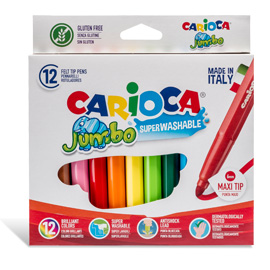 Scatola 12 pennarelli jumbo lavabili colori assortiti carioca