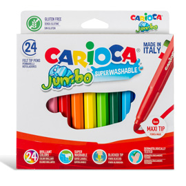 Scatola 24 pennarelli jumbo lavabili colori assortiti carioca