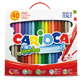 Scatola 40 pennarelli jumbo lavabili colori assortiti carioca