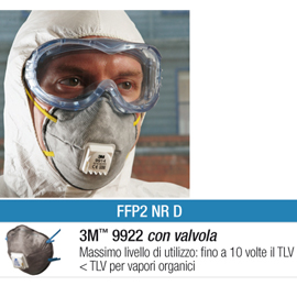 Scatola 10 mascherine 9922 con carboni attivi ffp2