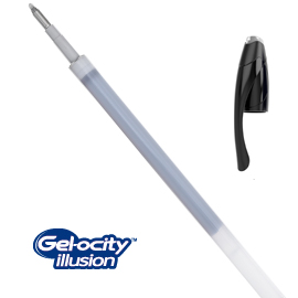 Scatola 12 refill sfera gel cancellabile gelocity illusion 0,7mm nero bic