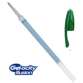 Scatola 12 refill sfera gel cancellabile gelocity illusion 0,7mm verde bic