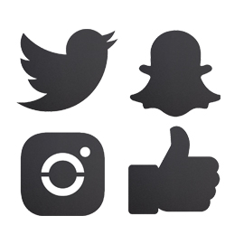Set 4 lavagnette icone 'social media' silhouette securit
