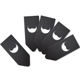 Set 10 targhette nere per bottiglia 6,5x16cm securit