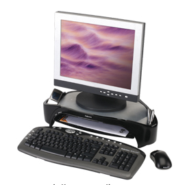 Supporto monitor c/vaschetta e scomparti 8020801 fellowes