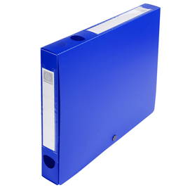 Scatola archivio box con bottone blu f.to 25x33cm d 40mm exacompta