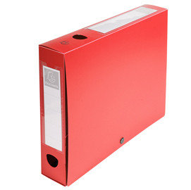 Scatola archivio box con bottone rosso f.to 25x33cm d 60mm exacompta