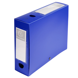 Scatola archivio box con bottone blu f.to 25x33cm d 80mm exacompta