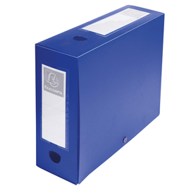 Scatola archivio box con bottone blu f.to 25x33cm d 100mm exacompta