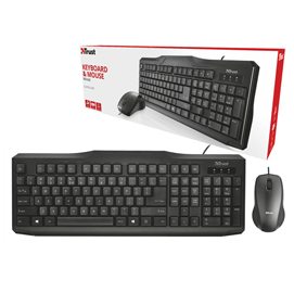 Set classicline (tastiera con filo + mouse con filo) - trust