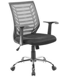 Seduta operativa miami nero e rete grigia c/bracc.