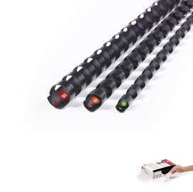 Scatola 100 dorsi procomb 12mm 21 anelli nero sistema quickstep gbc