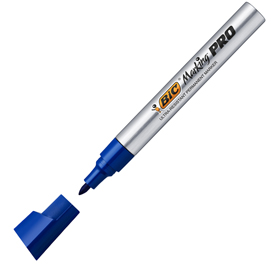 Scatola 12 marcatori blu punta tonda marking pro bic