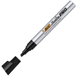 Scatola 12 marcatori nero punta scalpello marking pro bic