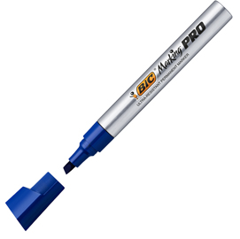 Scatola 12 marcatori blu punta scalpello marking pro bic