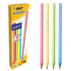 Scatola 12 matite evolution stripes bic