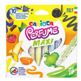 Scatola 10 pennarelli perfume maxi punta 7mm colori assortiti carioca