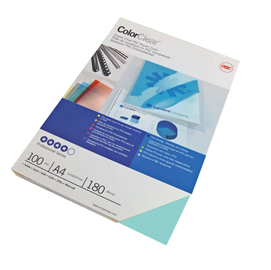 Scatola 100 copertine colorclear pvc a4 - 180mic - verde - gbc