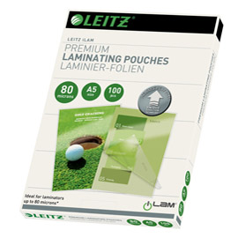 Scatola 25 pouches udt a5 154x216mm 80mic leitz