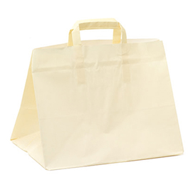 Scatola 250 shoppers carta craft 28x17x32cm flat large bianco