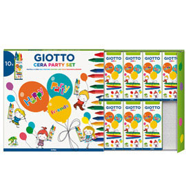 Set 10 astucci da 4 pastelli a cera party gifts giotto