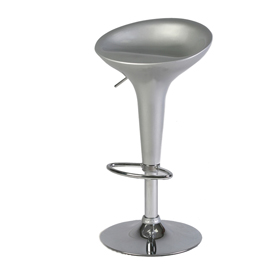 Sgabello bar in abs e acciaio h55/78cm grigio
