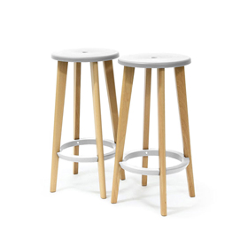 Set 2 sgabelli woody bianco/faggio paperflow