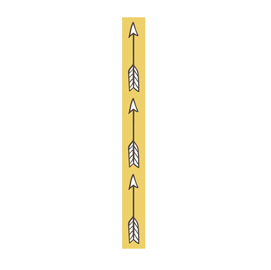 Segnale autoadesivo per pavimenti - 100x10 cm - fondo giallo e con frecce - cartelli segnalatori