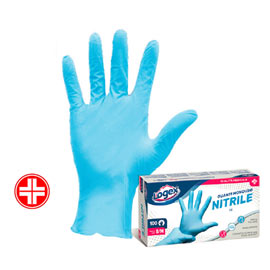 Scatola 100 guanti in nitrile non talcato tg. M/l azzurro uso medicale