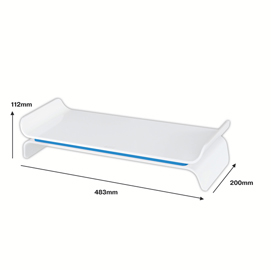 Supporto monitor ergo wow - bianco/blu - leitz