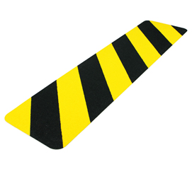 Striscia segnaletica da terra - giallo / nero - 610 x 150 mm - tarifold