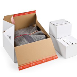 Scatola per spedizione - e-commerce - 30,6 x 18,6 x 12,7 cm - bianco - colompac