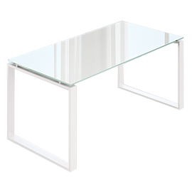 Scrivania direzionale swing 7020 - 180 x 80 cm - cristallo/bianco - linekit