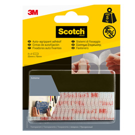 Sistema di fissaggio dual lock - 2,5x7,6 cm - trasparente - 3m - blister 2 coppie
