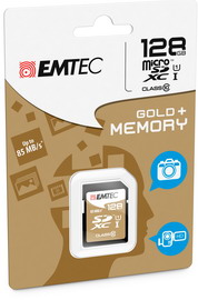 Sdxc emtec 128gb class 10 gold +