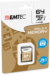 Sdxc emtec 64gb class 10 gold +