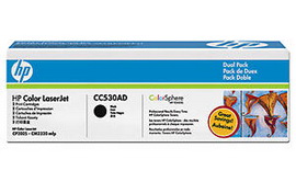 Scatola 2 cartucce nero hp color laserjet cc530a
